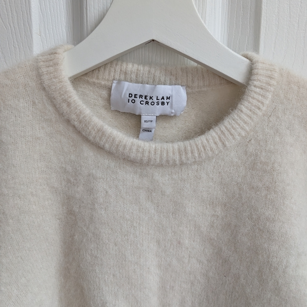 Designer: Derek Lam IO Crosby Ivory Puff Sleeve Sweater - Picture 3 of 5
